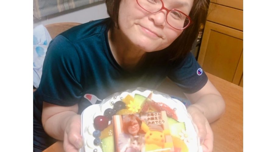 お母様の誕生日❤写真ケーキ^_^