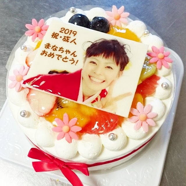 成人式 記念写真ケーキ　【ポム店頭引き渡し】