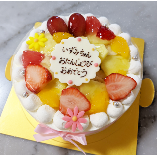 Birthday Fruit Decoration Cake＜English version＞