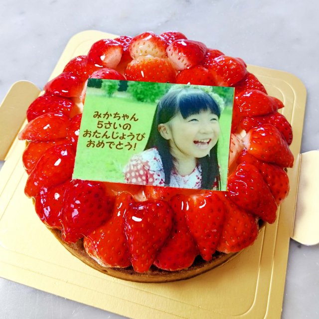苺のタルト・写真ケーキ　【ポム店頭・Cake Box 受取】5月7日まで