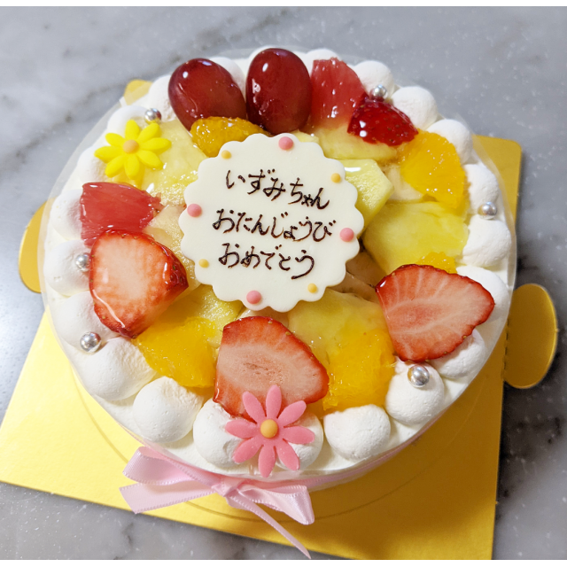 お誕生日ケーキ　フルーツデコレーションケーキ【ポム店頭・Cake Box 受取】