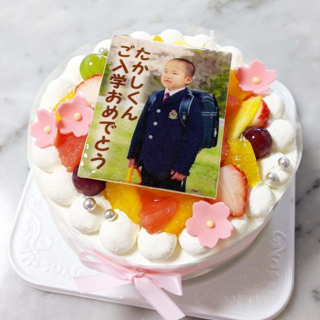 ご卒業＆ご入学　ご写真ケーキ【ポム店頭・Cake Box 受取】