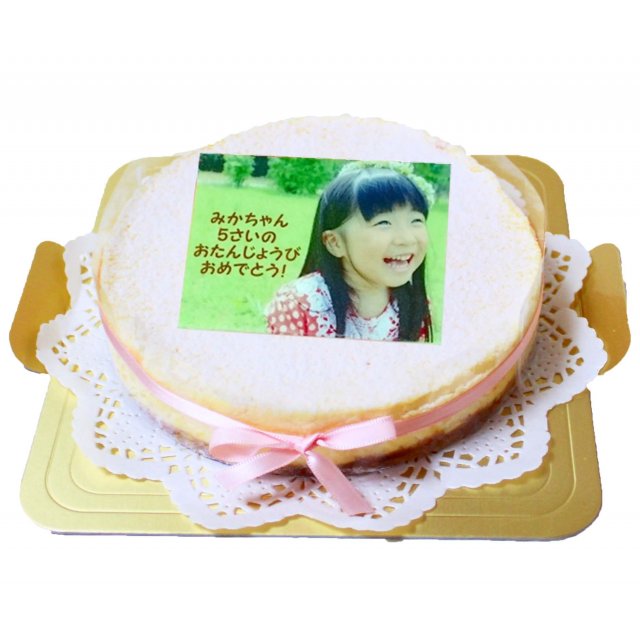 写真ケーキ　チーズケーキ【ポム店頭・Cake Box 受取】